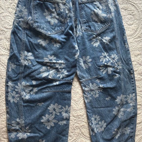 Free People We The Free Good Luck Printed Barrel Jean - Picture 4 of 5